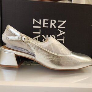 Naturalizer Jayla Pumps. Leather. Silver. NIB. Size 7